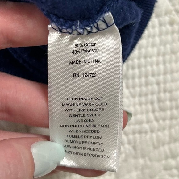 Women’s Rebecca Malone Petite Navy Woodland Creatures Sweatshirt Size Petite Lg - Picture 6 of 8